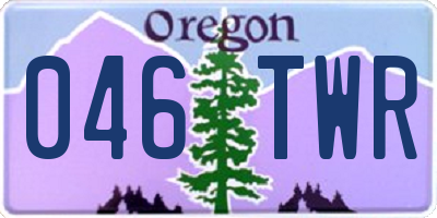 OR license plate 046TWR