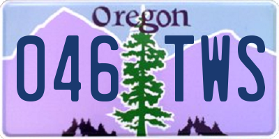 OR license plate 046TWS