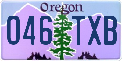 OR license plate 046TXB