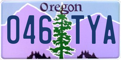 OR license plate 046TYA