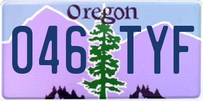 OR license plate 046TYF