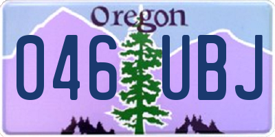 OR license plate 046UBJ