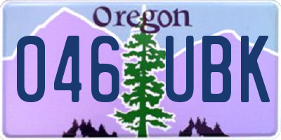 OR license plate 046UBK
