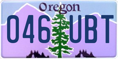 OR license plate 046UBT