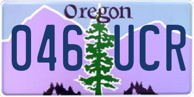 OR license plate 046UCR