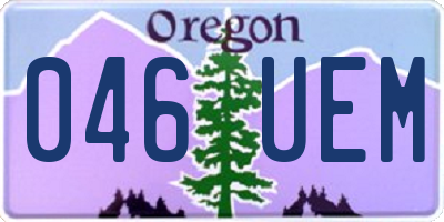 OR license plate 046UEM