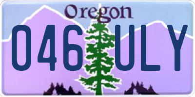 OR license plate 046ULY