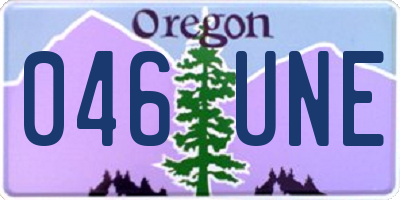 OR license plate 046UNE