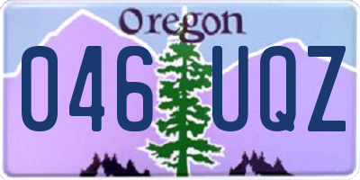 OR license plate 046UQZ