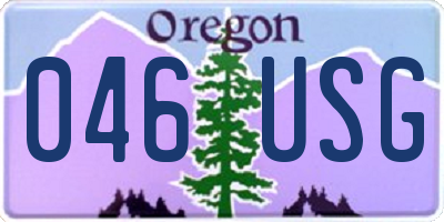 OR license plate 046USG