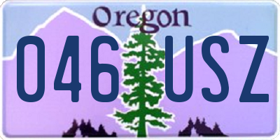 OR license plate 046USZ