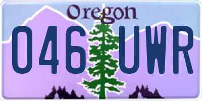 OR license plate 046UWR