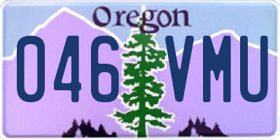 OR license plate 046VMU