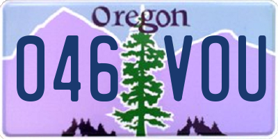 OR license plate 046VOU