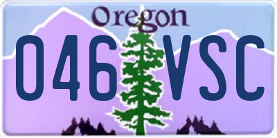 OR license plate 046VSC