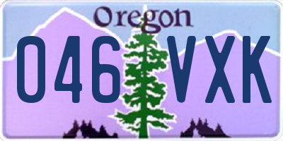 OR license plate 046VXK
