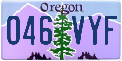 OR license plate 046VYF