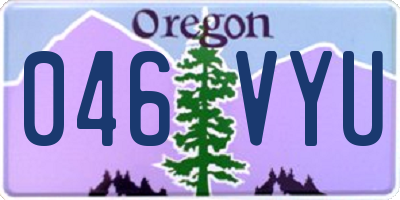 OR license plate 046VYU