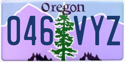OR license plate 046VYZ