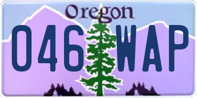 OR license plate 046WAP
