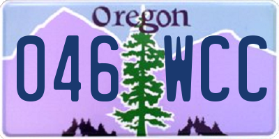 OR license plate 046WCC