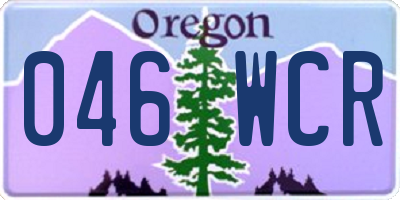 OR license plate 046WCR