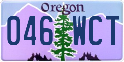 OR license plate 046WCT