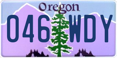 OR license plate 046WDY