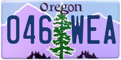 OR license plate 046WEA