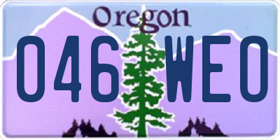 OR license plate 046WEO