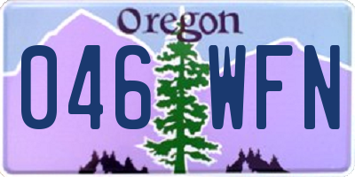 OR license plate 046WFN