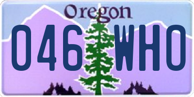 OR license plate 046WHO