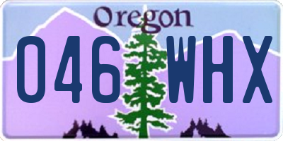 OR license plate 046WHX