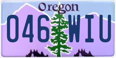 OR license plate 046WIU