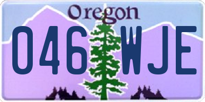 OR license plate 046WJE