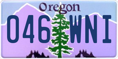 OR license plate 046WNI