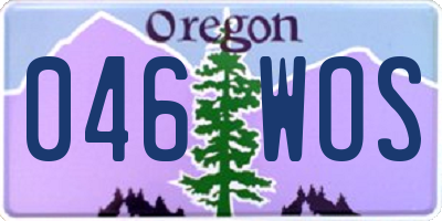 OR license plate 046WOS