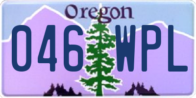 OR license plate 046WPL