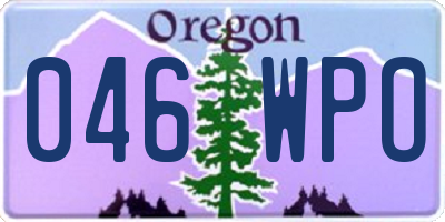 OR license plate 046WPO