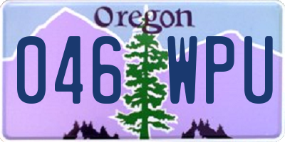 OR license plate 046WPU