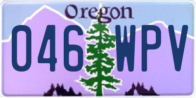 OR license plate 046WPV