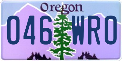 OR license plate 046WRO