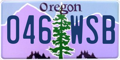 OR license plate 046WSB