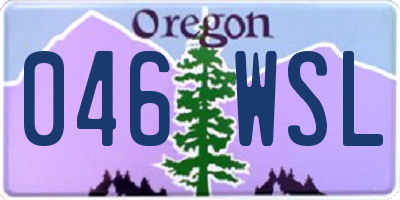OR license plate 046WSL