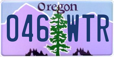 OR license plate 046WTR