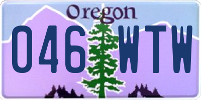 OR license plate 046WTW