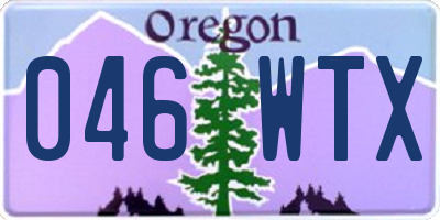 OR license plate 046WTX