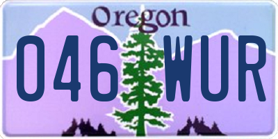 OR license plate 046WUR