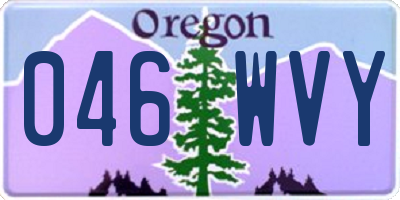 OR license plate 046WVY