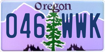 OR license plate 046WWK
